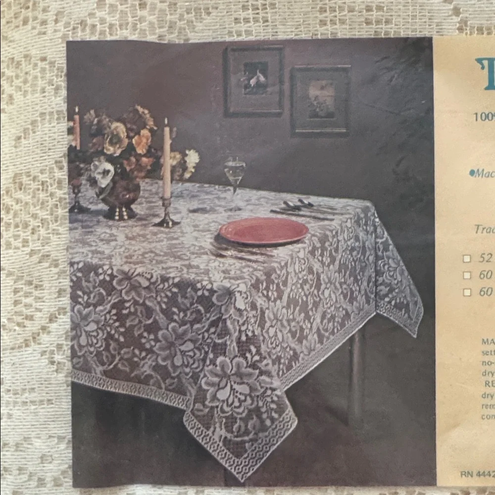 Modern Trousseau Cream Lace Tablecloth